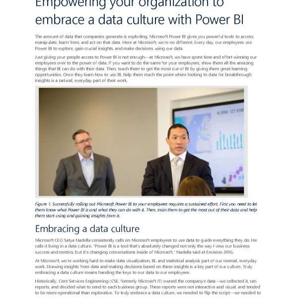 Empowering your organization to embrace a data culture with Power BI