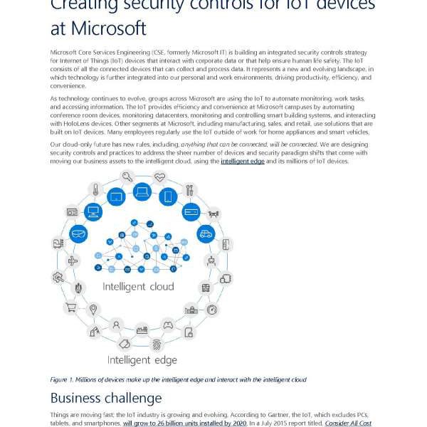 Creating security controls for IoT devices at Microsoft